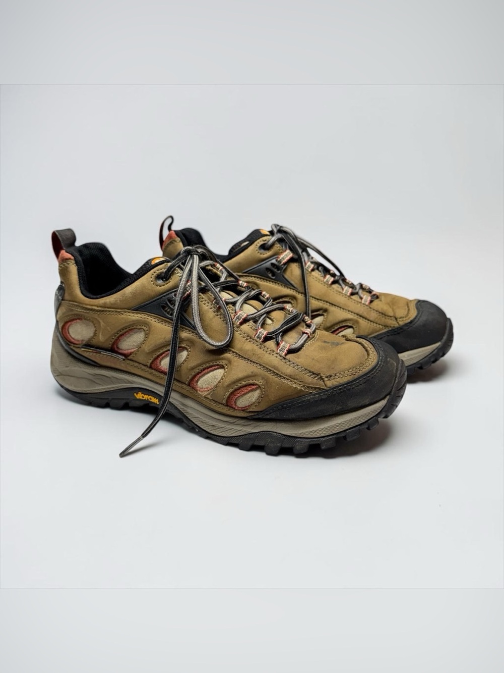 Merrell Radius Hiker Boots Men Size 9 Waterproof Low Top Vibram Brown Shoes